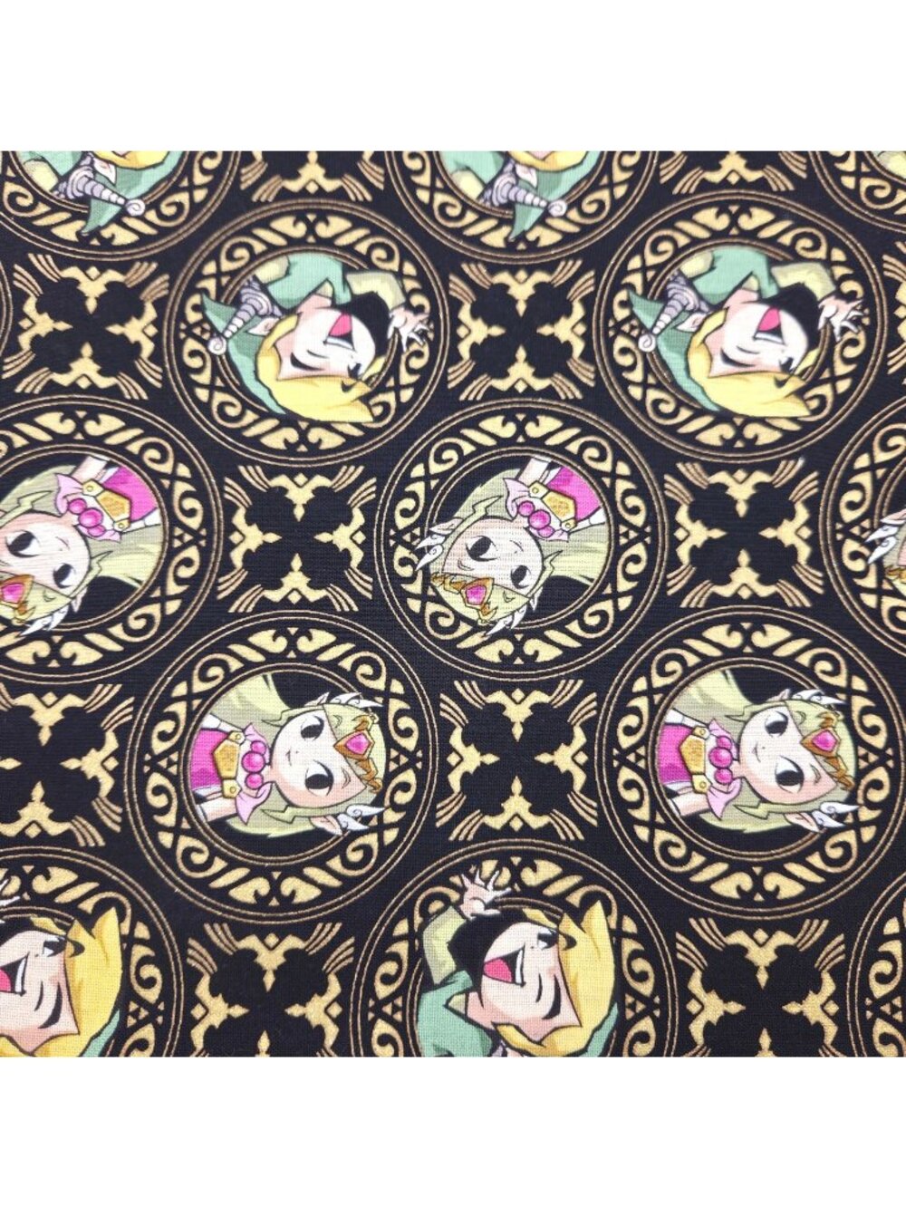 Nintendo Official Licensed Legend Of Zelda Golden Badges Cotton Fabric 2/3 Yard